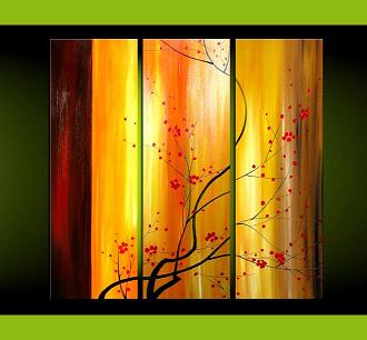 Dafen Oil Painting on canvas red flowers -set008 Dafen Oil Painting on canvas red flowers -set008